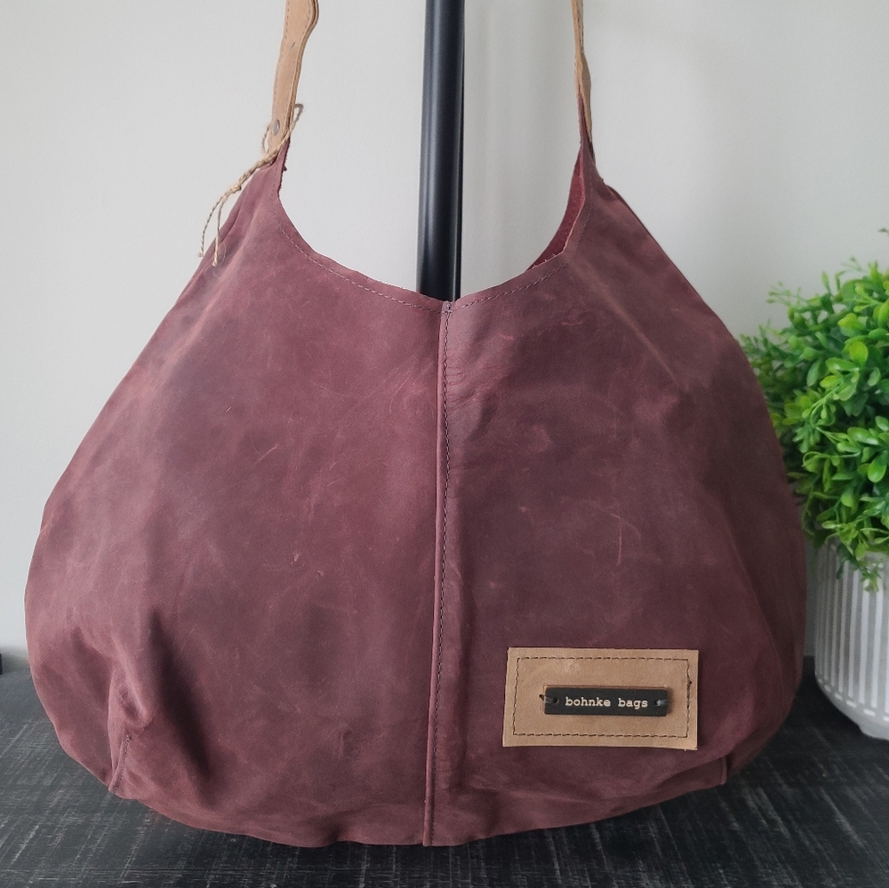 Bohnke Leather Oxblood Hobo Shoulder Bag